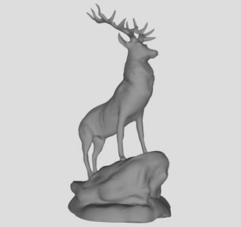 小品鹿雕塑su模型下载_sketchup草图大师SKP模型