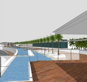 现代园林休闲泳池景观SU模型下载_sketchup草图大师SKP模型