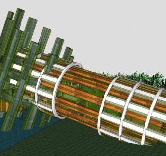 现代园林景观设施SU模型下载_sketchup草图大师SKP模型