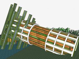 现代园林景观设施SU模型下载_sketchup草图大师SKP模型