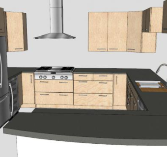 厨房操作台su模型下载_sketchup草图大师SKP模型