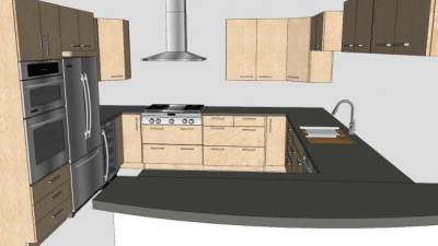 厨房操作台su模型下载_sketchup草图大师SKP模型