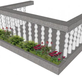 别墅阳台栏杆su模型下载_sketchup草图大师SKP模型