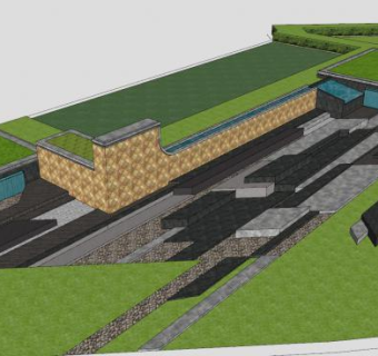 现代园林景观SU模型下载_sketchup草图大师SKP模型