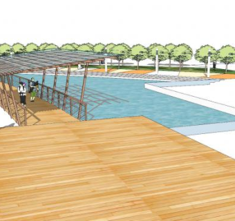 现代桥栈码头景观SU模型下载_sketchup草图大师SKP模型