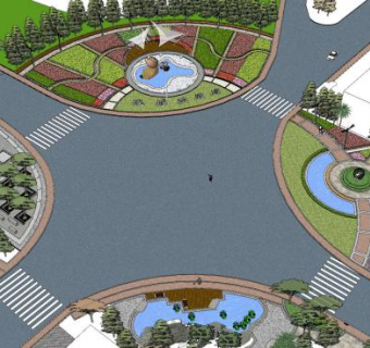 连城园林景观设计SU模型下载_sketchup草图大师SKP模型