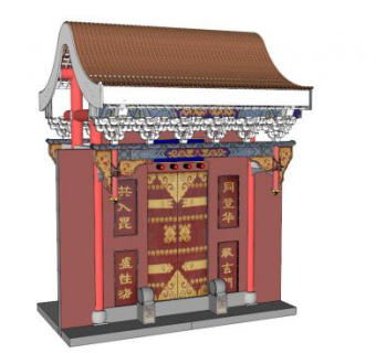 旧大门su模型下载_sketchup草图大师SKP模型