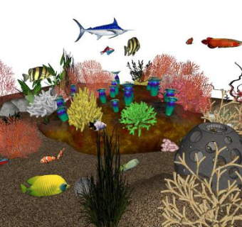 水生物su模型下载_sketchup草图大师SKP模型