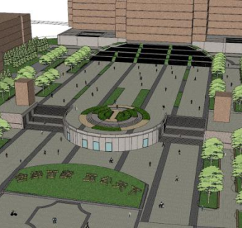 现代简约公园设计sketchup模型下载_sketchup草图大师SKP模型