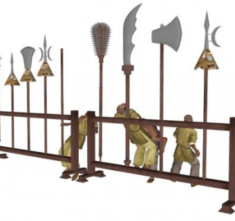 古代兵器架su模型下载_sketchup草图大师SKP模型