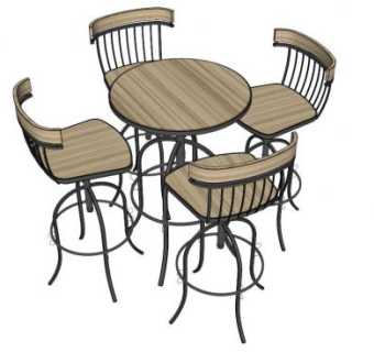 室外景观休闲桌椅组合su模型下载_sketchup草图大师SKP模型