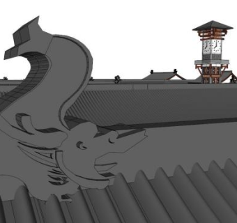 古建吻兽su模型下载_sketchup草图大师SKP模型
