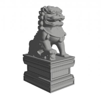 大门石狮子su模型下载_sketchup草图大师SKP模型