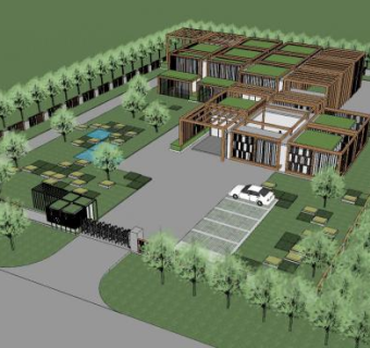 现代建筑园林景观sketchup模型下载_sketchup草图大师SKP模型