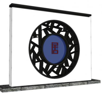中式文字景墙su模型下载_sketchup草图大师SKP模型
