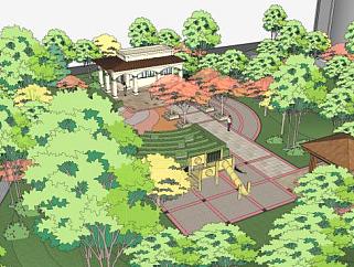 欧式园林建筑设施景观SU模型下载_sketchup草图大师SKP模型