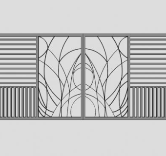 中式铁门su模型下载_sketchup草图大师SKP模型