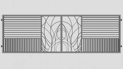 中式铁门su模型下载_sketchup草图大师SKP模型