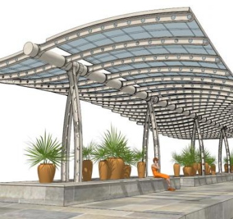 挡雨廊su模型下载_sketchup草图大师SKP模型