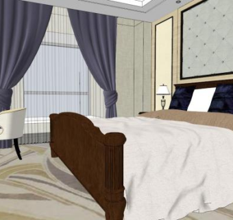 商务酒店房间su模型下载_sketchup草图大师SKP模型