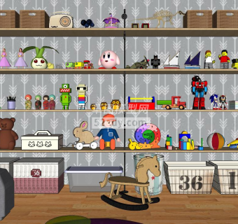 儿童货架su模型下载_sketchup草图大师SKP模型