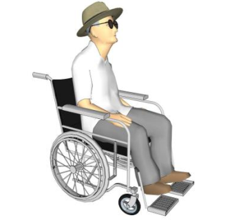 坐轮椅的人su模型下载_sketchup草图大师SKP模型