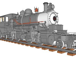 蒸汽火车su模型下载_sketchup草图大师SKP模型