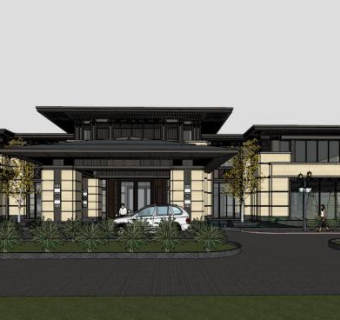 商业会所su模型下载_sketchup草图大师SKP模型