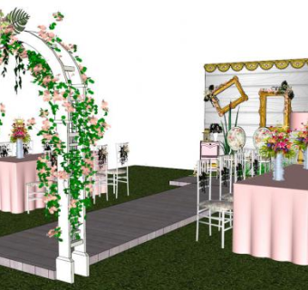 婚礼花门su模型下载_sketchup草图大师SKP模型