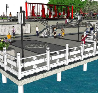 观赏平台su模型下载_sketchup草图大师SKP模型