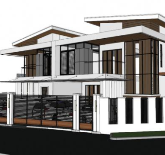 二层别墅su模型下载_sketchup草图大师SKP模型