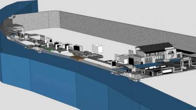 现代风格沿河景观SU模型下载_sketchup草图大师SKP模型