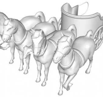 雕塑马车su模型下载_sketchup草图大师SKP模型