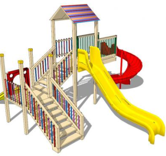 幼儿园滑滑梯su模型下载_sketchup草图大师SKP模型