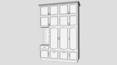 简欧柜门su模型下载_sketchup草图大师SKP模型