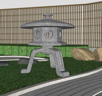 枯山水灯具su模型下载_sketchup草图大师SKP模型