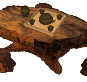 树根根雕su模型下载_sketchup草图大师SKP模型