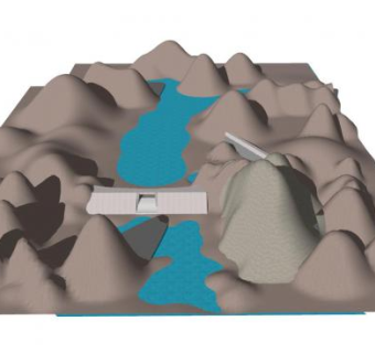 简易山川自然地形SU模型下载_sketchup草图大师SKP模型