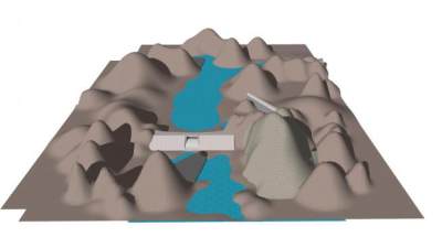 简易山川自然地形SU模型下载_sketchup草图大师SKP模型