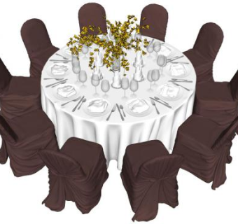 婚礼餐桌su模型下载_sketchup草图大师SKP模型