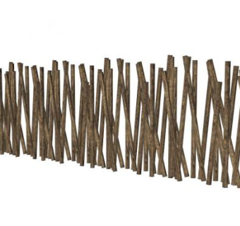 木头围栏su模型下载_sketchup草图大师SKP模型