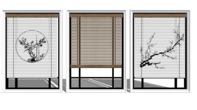 中式窗帘su模型下载_sketchup草图大师SKP模型