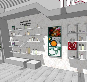 化妆品展柜su模型下载_sketchup草图大师SKP模型