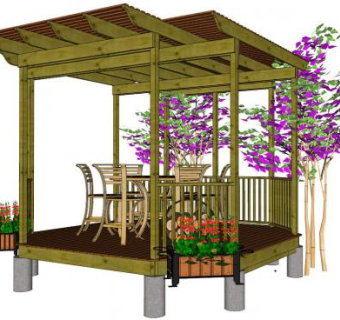 欧式藤架su模型下载_sketchup草图大师SKP模型