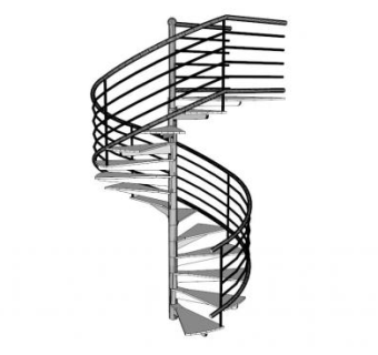 对层旋转楼梯su模型下载_sketchup草图大师SKP模型