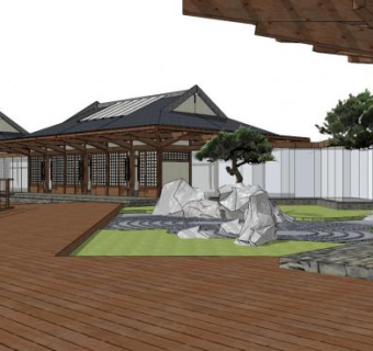 日式茶楼su模型下载_sketchup草图大师SKP模型