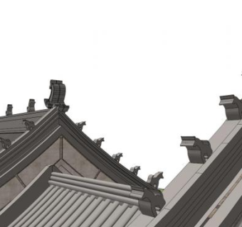 屋脊兽蚩尾su模型下载_sketchup草图大师SKP模型