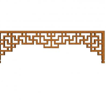 中式实木挂落SU模型下载_sketchup草图大师SKP模型