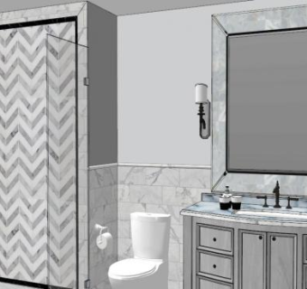 卫生间洗脸台组合su模型下载_sketchup草图大师SKP模型