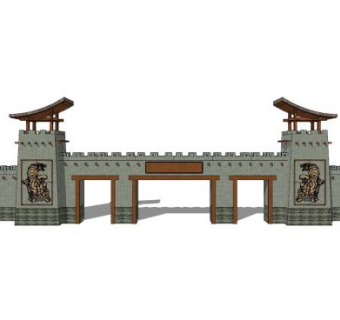 中式城楼SU模型下载_sketchup草图大师SKP模型